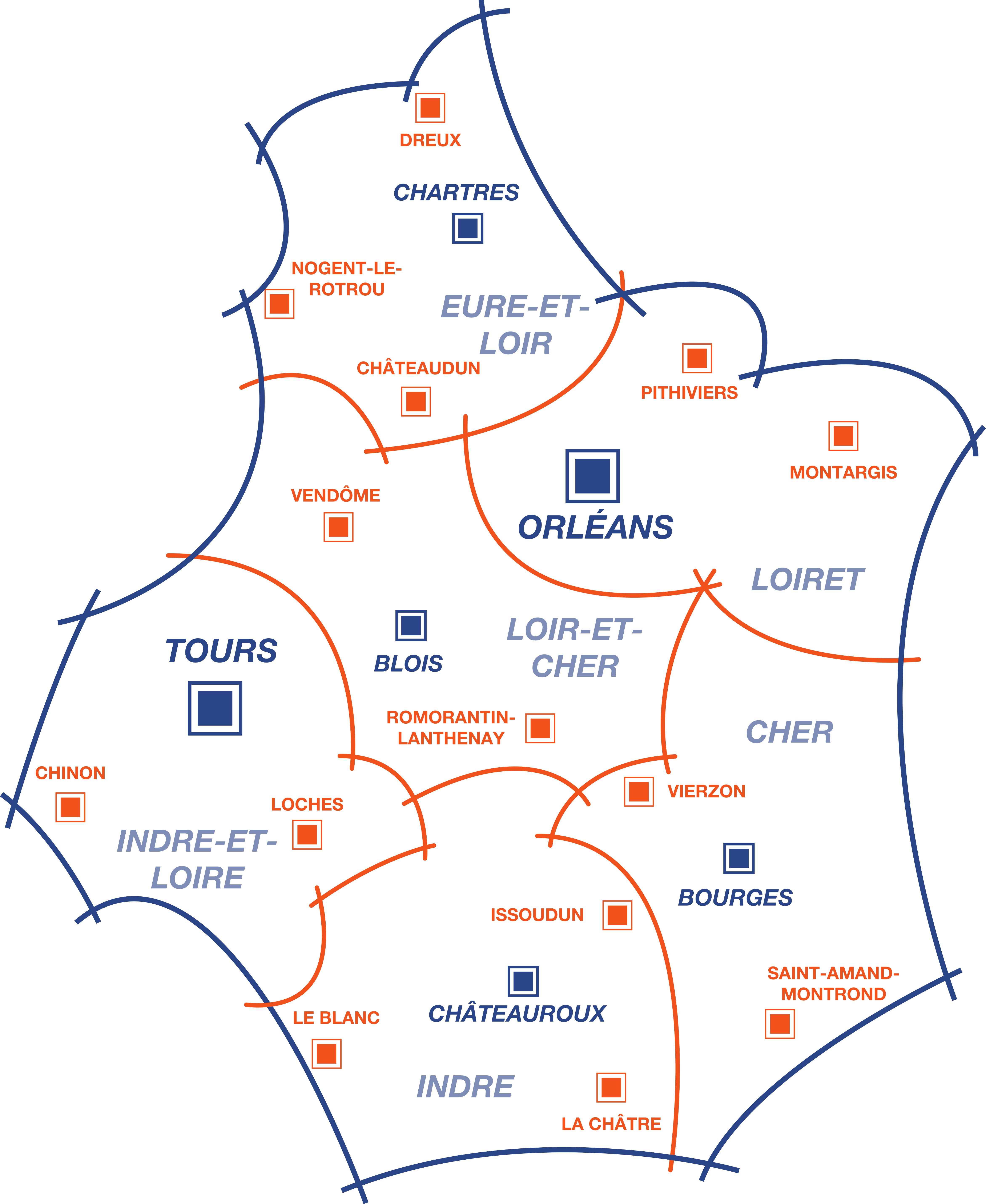 Carte SNALC de l'académie Orléans-Tours