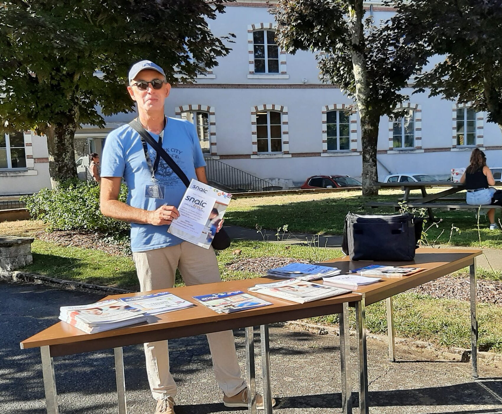 Serge BERTRAND, secrétaire départemental du SNALC 41, s'est occupé d'accueillir les PES sur l'INSPE de Blois, mercredi 28 août.