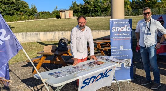 Julien ROY, secrétaire départemental du SNALC 37 et Sébastien Huaumé, secrétaire académique au 1er degré, étaient présents à l'INSPE de Tours-Fondettes mercredi 28 août.